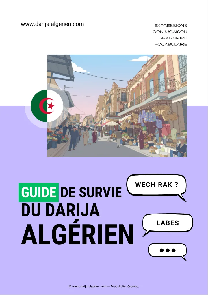 Couverture de l'ebook Guide de Survie en Darija Algérien